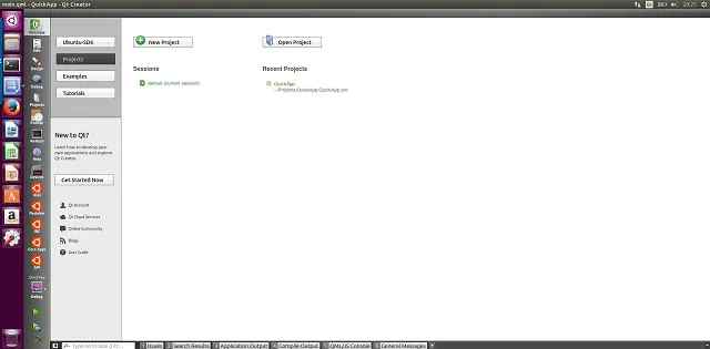 Ubuntu SDK start up screen